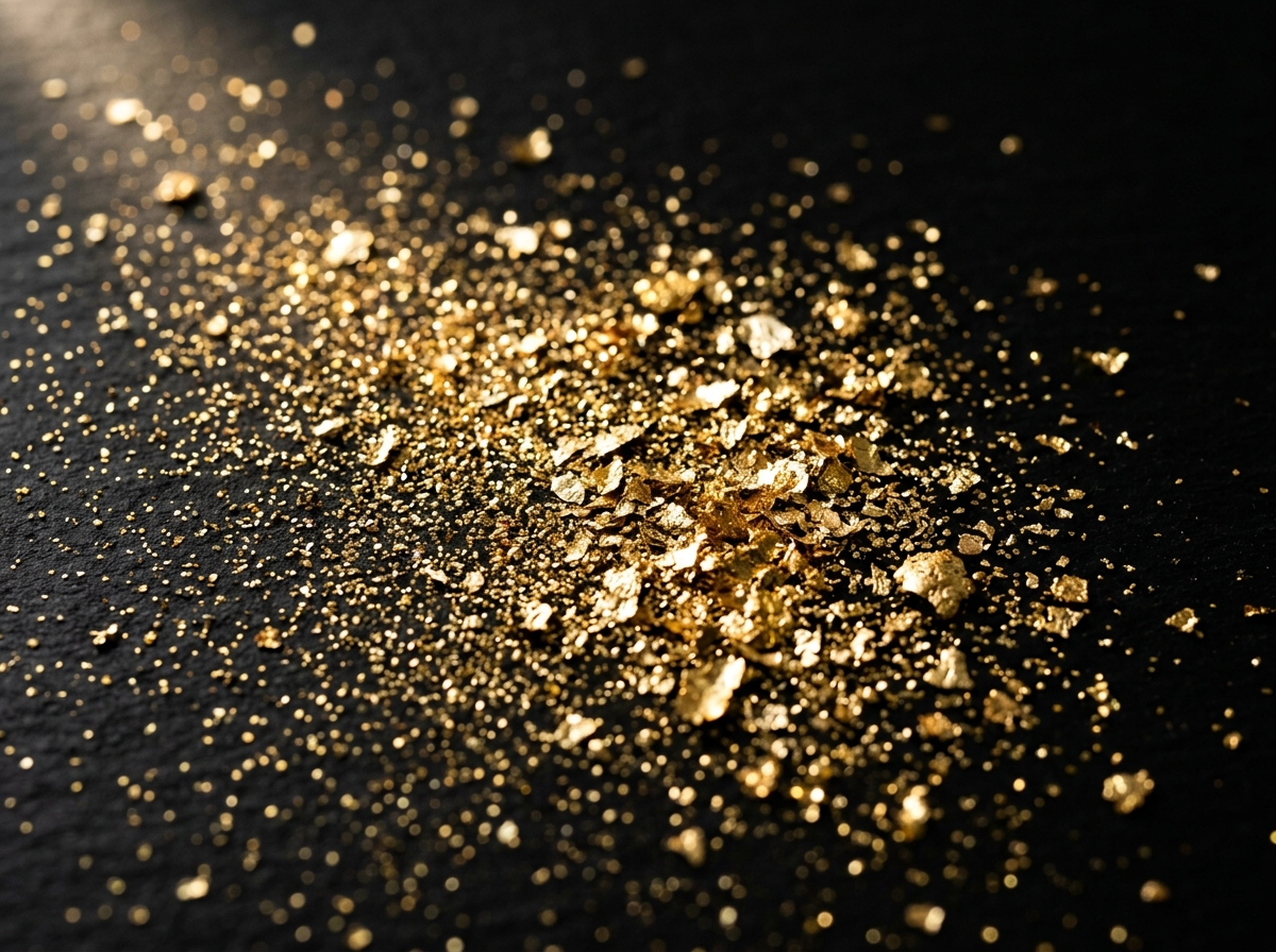 Fine gold dust and flakes